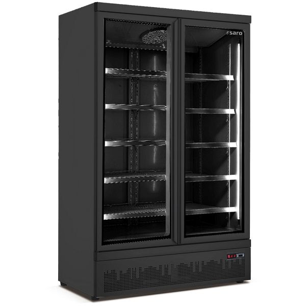 Tiefkühlschrank m. 2 Glastüren GTK 930, schwarz